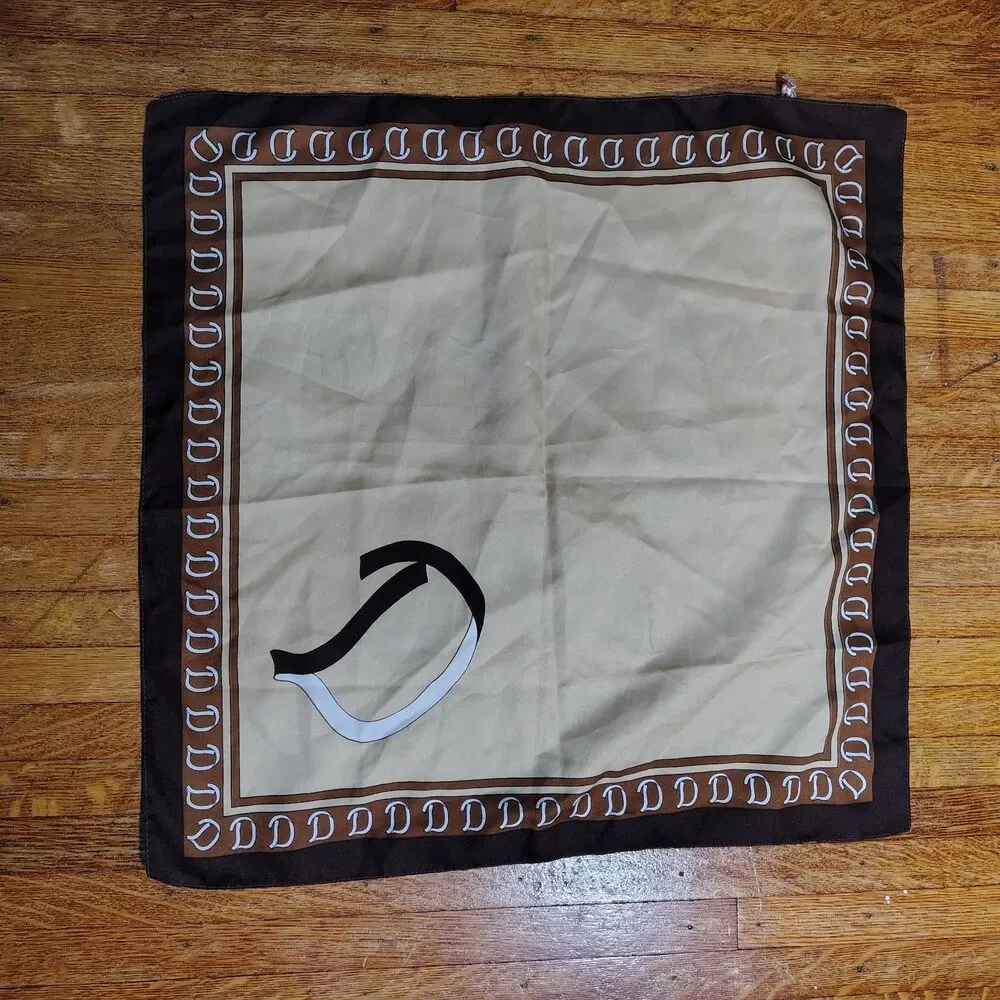 Italian Made Western Square Scarf Bandana Letter 